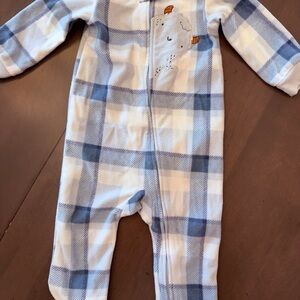 Carter's Blue and White Plaid Footie